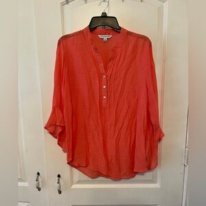 Counterparts Vibrant Coral Blouse. Size large. EUC.